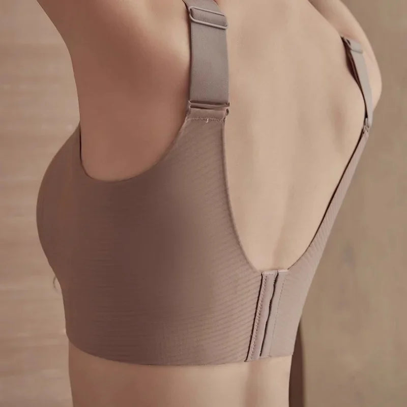 Push-Up Bras For Women Non-wire Padded Bra Seamless Underwear V-neck Tops B Cup Sexy Lingerie Adjust Wide Straps Intimates M-4XL